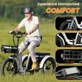 thumbnail image 6 of MOONCOOL TK1 Folding Electric Tricycle for Adults,48V 14.5Ah Removable battery, 1000W Motor, 20" Fat Tire Step-Thru 3 Wheel Electric Bicycle W/ Front & Rear Storage Bag Kit, UL2849, 6 of 16