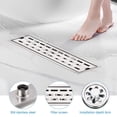 thumbnail image 2 of Linear Shower Drains 304 Stainless Steel Linear Bathroom Drain Rectangular Shower Drains with Hair Catcher for Kitchen Basement Swimming Pools, 2 of 9