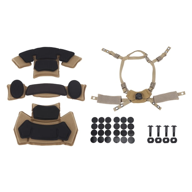 Sistema de suspensión del dial del casco con juego de almohadillas de revestimiento perilla ajustable modificaciones de la correa de la barbilla del casco para FAST para MICH Color barro YUNYI BRAND Deportes