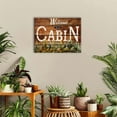 thumbnail image 6 of Farmhouse Cabin Wall Art Living Room Rustic Welcome Sign Pictures Wall Decor Nature Pine Trees Forest Brown Woodsy Grain Canvas Prints Lodge Woodland Painting Nursery Bedroom Home Decoration 12x16in, 6 of 6
