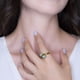 thumbnail image 3 of Anillo para Mujer con Cristal Fino Swarovski en forma de Oval–  Bañado en Oro 14k– Anillo Elegante y Brillante-Aretes de Mujer de Moda, Joyería para Mujer de Moda– Regalo especial Ortiz Espinosa Temporada, 3 of 3