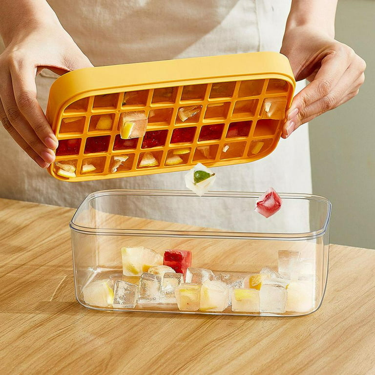 Ice Cube Tray for Freezer with Lid and Bin- Ice Cube Mold Trays