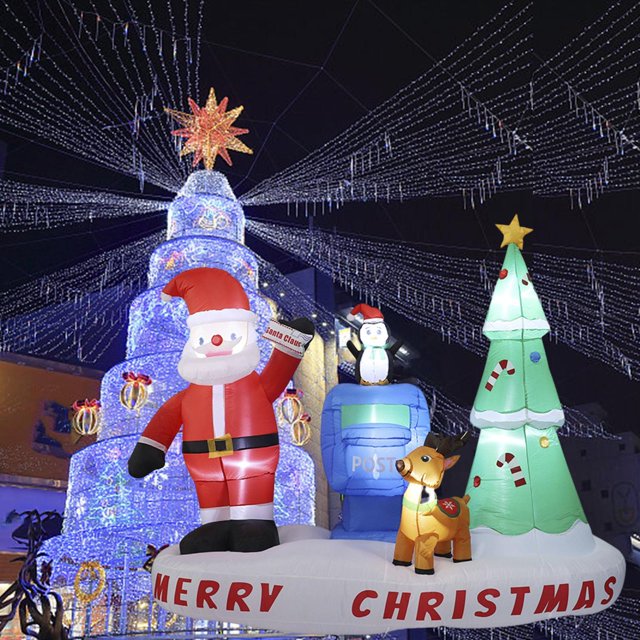 Decoraciones inflables navideñas de 6,9 pies con luces, modelo de Papá Noel, de Navidad decorativo para patio trasero, jardín, césped, Macarena inflable al aire libre