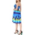 thumbnail image 2 of HAPPY BAY Women's Summer Boho Beach Backless Smocked Mini Swing Dress Tube Top Strapless Dresses for Women One Size Blue, Palm Tree, 2 of 3