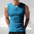 thumbnail image 3 of Running Vests for Men Sleeveless Tank Tops Mens Casual Solid Stretchy Slim Pullover Button Crewneck Breathable Gym Athletic Workout Undershirts Shirts, 3 of 8
