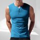 thumbnail image 4 of pstuiky Camiseta sin mangas para hombre, Top deportivo informal de malla de color sólido para hombre, transpirable, sin mangas, cuello redondo, medio botón Tops elegantes para mujer xl, 4 of 9