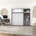 thumbnail image 2 of Atlin Designs Wood Full Murphy Bed with Closet Organizer in Bark Gray/White, 2 of 7