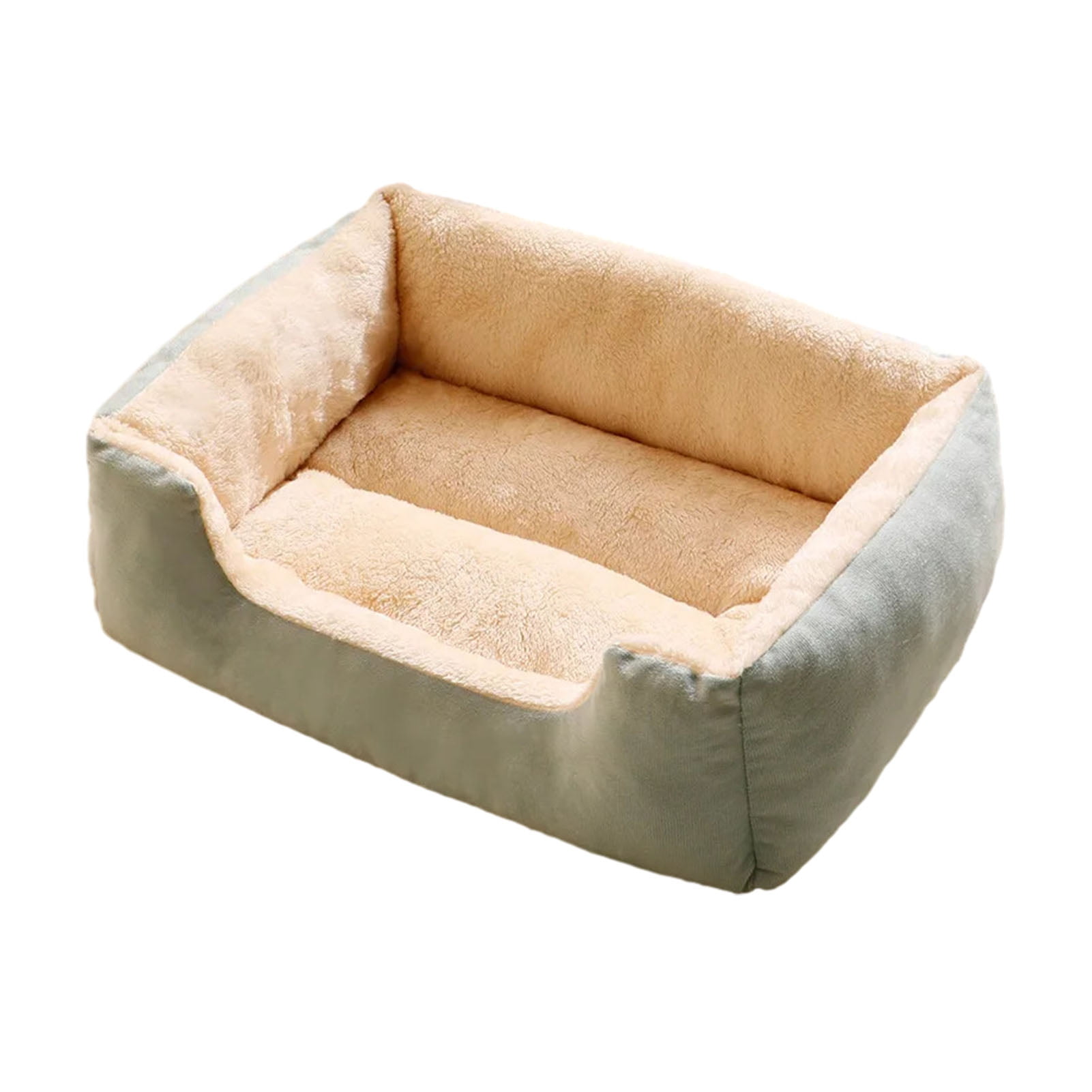 Opvise Plush Pet Nest Orthopedic Dog Sofa Bed for Small Medium Dogs Soft Cat Couch Washable Cat/Puppy Sleeping Bed Green