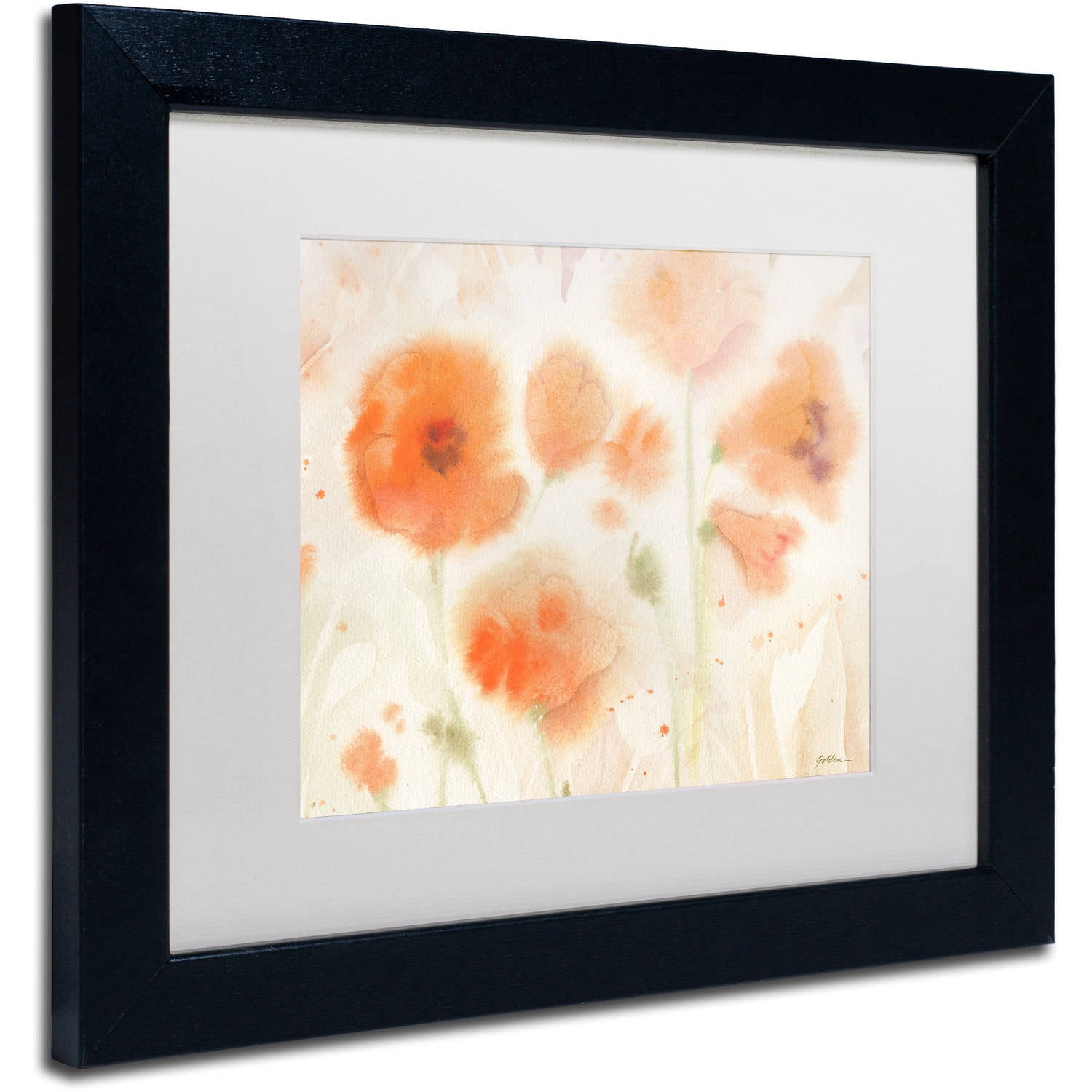 Trademark Fine Art "Orange Tones" Canvas Art by Sheila Golden, White Matte, Black Frame
