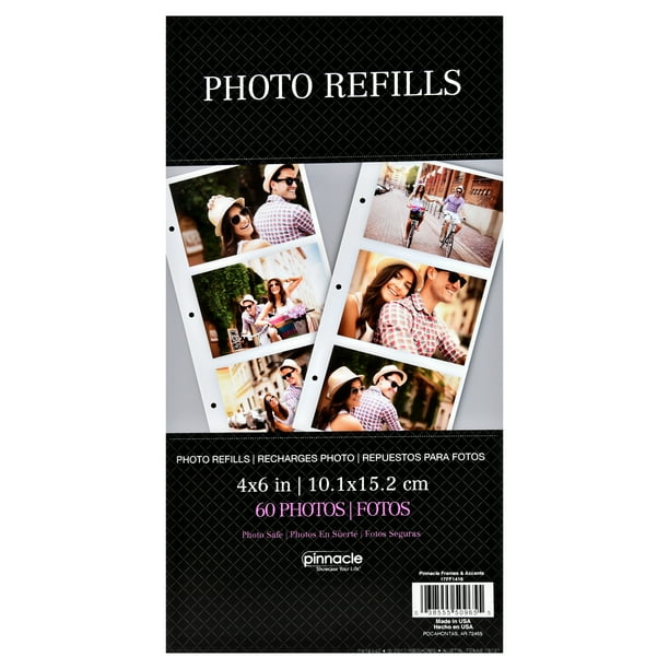 Pinnacle Photo Album Page Refills. Holds up to 60 4"x6" Photos, Set of