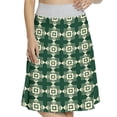 thumbnail image 1 of Women's Vintage Geometric Tile Ornaments A-line Printed Skirt Casual Wear, S, Emerald Pale Yellow, by Ambesonne, 1 of 1