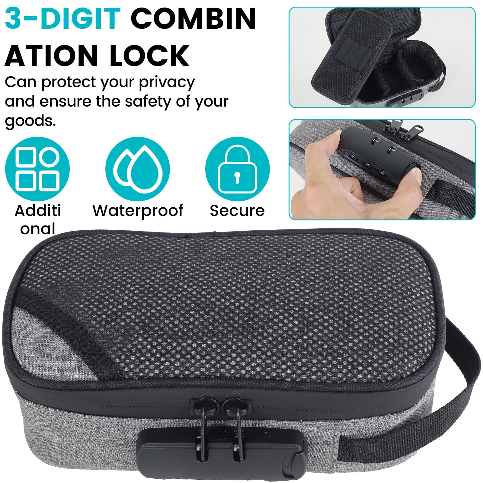 Sidekick Smell Proof Case Fresh Keeping Smell Proof Bag Safe Odor Proof Case Containers Sturdy Smell Proof Bag with Lock Portable Odor Proof Storage Bag for Traveling