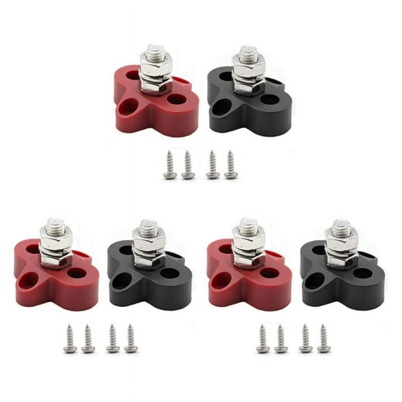 6Pcs 5/16 Inch DC 48V Busbar Power Terminal Block M8 Positive Negative Power Distribution Stud for RV Ship Boat