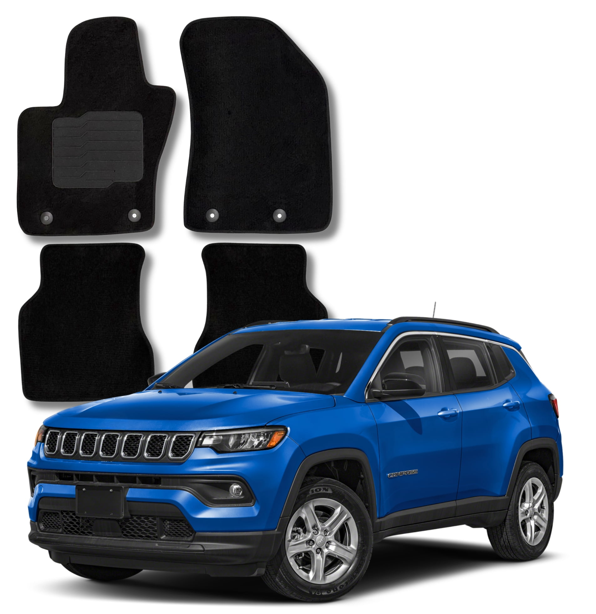 Carpet Floor Mats Fit for 2017 to 2026 Jeep Compass, Front and Rear, ecoMats