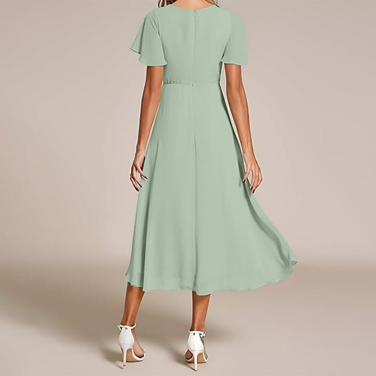 knee length dresses for ladies Simple Midi Dress with Front Buttons Red / 10 main image 0