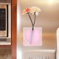 thumbnail image 4 of Maceta colgante de silicona rosa extraíble para decoración del hogar y el baño, florero de pared con diseño floral, 4 of 8