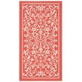 thumbnail image 2 of Safavieh Courtyard Nanda Botanical Indoor/Outdoor Area Rug, Red/Natural, 2'7" x 5', 2 of 13