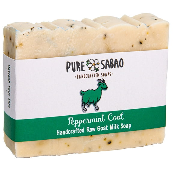 Pure Sabao – Peppermint Cool – Goat Milk Soap - Handmade Natural Soap - Peppermint Essential Oil – Simple Ingredients