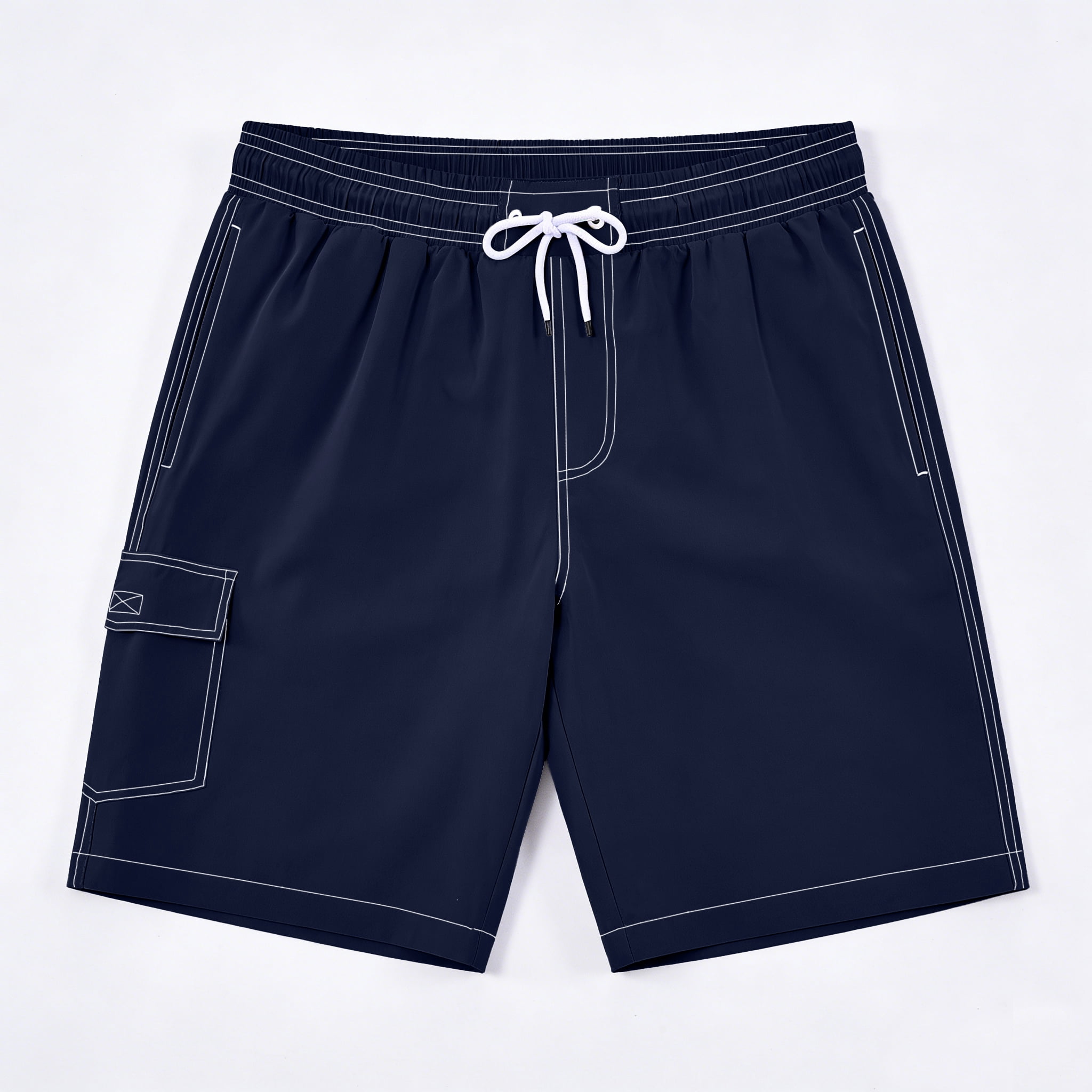 Tyhengta Men's Quick Dry Swim Trunks Mesh Lining Beach Board Shorts with Pockets Navy XL