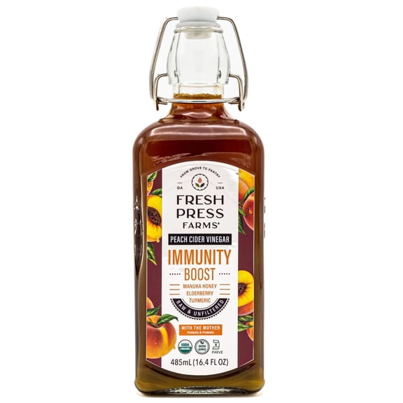 Fresh Press Far - Vinegar Peach Cider Immunity - 485 ml, Case of 6