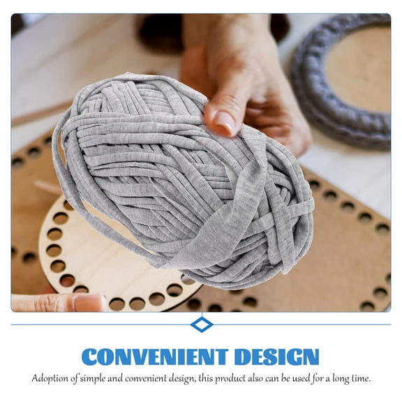 FONDOTIN Braided Yarns for Crocheting 4 Rolls Grey 16X2.4in Polyester for Handicraft Enthusiasts