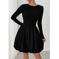 thumbnail image 4 of Vestido PRETTYGARDEN Mini Línea A con Manga Larga XL Negro, 4 of 8