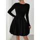 thumbnail image 4 of Vestido PRETTYGARDEN Mini Línea A con Manga Larga XL Negro, 4 of 8
