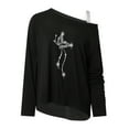 thumbnail image 4 of ICHUANYI Liquidación Mujeres Manga Larga Camisas Casuales Fuera del Hombro Jersey Suelto Brillante Lentejuelas Blusa Túnica Tops ICHUANYI WER202308232204, 4 of 7