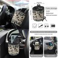 thumbnail image 5 of Jeiento Aztec Ethnic Car Seat Covers Set of 15 Cow Print Steering Wheel Cover Seatbelt Cushion Pad Trash Bin Mount Sunglass Holder Rearview Mirror Cover Cup Holder Key Chain Car Interior Accessories, 5 of 7
