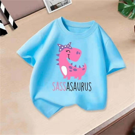BLTIBY 2025 Girls Boys Summer Short Sleeve Top Child Kid Round Neck Printed Cotton Shirts Infant Toddler Fashion Casual Loose Pullover Blouse Light Blue 10-12 Years BLTIBY 2025 Girls Boys Summer Short Sleeve Top Child Kid Round Neck Printed Cotton Shirts Infant Toddler Fashion Casual Loose Pullover Blouse Light Blue 10-12 Years