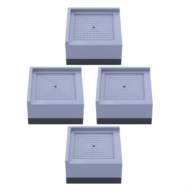 Xihbxyly Almohadilla Elevadora para Muebles, Diseño Cuadrado, Puntas Antideslizantes, Apilable, Multiusos para Cama, Sofá, Mesa y Lavadora, Fácil de Limpiar, Juego de 4 Piezas, Marrón/Blanco