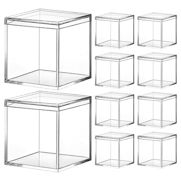 Caja expositora cuadrada de 14 Uds., caja para dulces, caja de almacenamiento de Chocolate, caja acrílica con tapa (210ml)