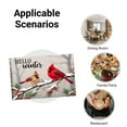 thumbnail image 5 of JOOCAR Hello Winter Cardinal Birds Snowy Branches Linen Table Mats Set of 4 for Home Kitchen Table Decor 12x18 inch, 5 of 5