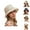 Khaki, variant on Bucket Hat for Women – Gingham Check Foldable Straw Sun Hat with Wide Brim, UV Protection Beach Hat for Travel, Hiking, Pool and Casual Vacation
