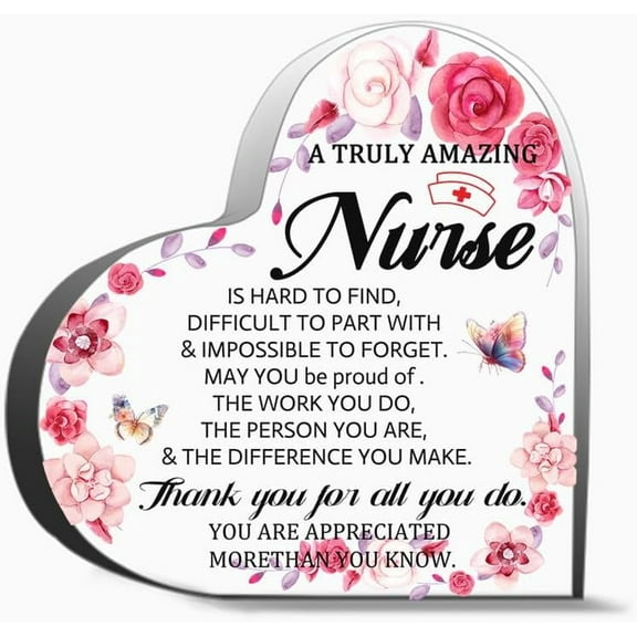 Nurse Gifts For Women Thank You Gifts For Nurse Retirement Leaving Nurse Appreciation Gift Clear Acr Thank You Gifts For Women Men, Decoration Heart Shape Acrylic Sign Gift