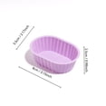 thumbnail image 3 of romoty Silicone Mini Loaf Baking Cups, 3.15x2.17x0.98 Inch Soft Purple Heat Resistant Air Fryer Muffin Liners Nonstick Oval Molds, 3 of 5