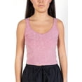 thumbnail image 3 of Ragstock Dusty Pink Ribbed Deep V Top, 3 of 4