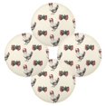 thumbnail image 2 of 15.4" Round Placemat Set of 4 Polyester Fabric Place Mats Non-Slip Dining Kitchen Table Mats for Kitchen Party Decor Bow and Chickens, 2 of 5