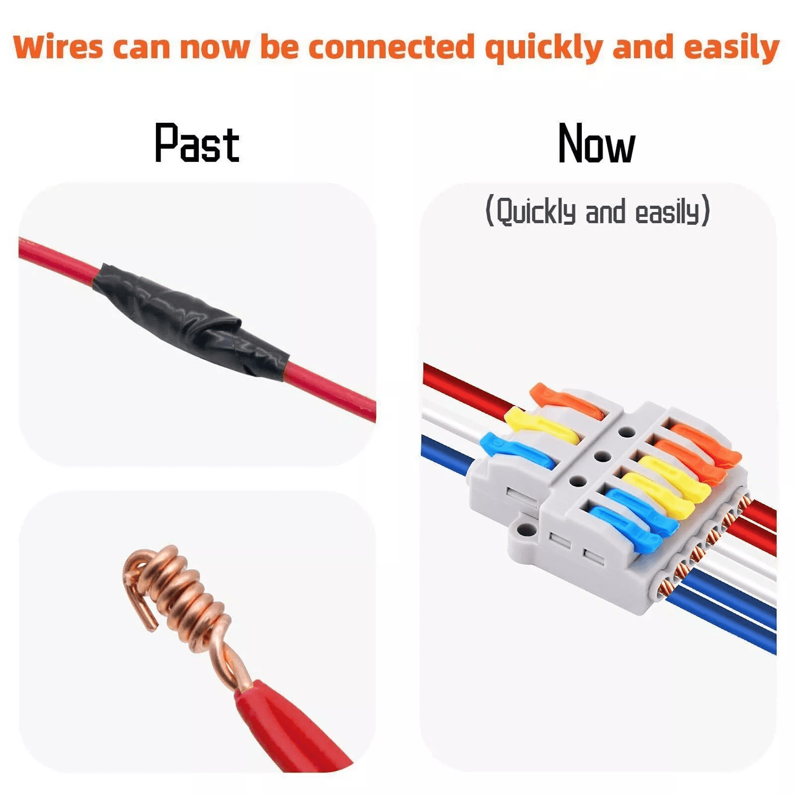 NineLeaf 70PK Push-in Compact Splicing Electrical Connectors, Quick Wiring Lever Wire Connectors, Conductor Terminal Block, 3 in 6 Out, 28-12 AWG