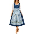 thumbnail image 2 of QUNYINEY German Womens Dresses Summer Oktoberfest Long Sleeveless Flowy Dirndl Dress Loose Fit Beer Carnival Casual Square Neckline Dresses, 2 of 5