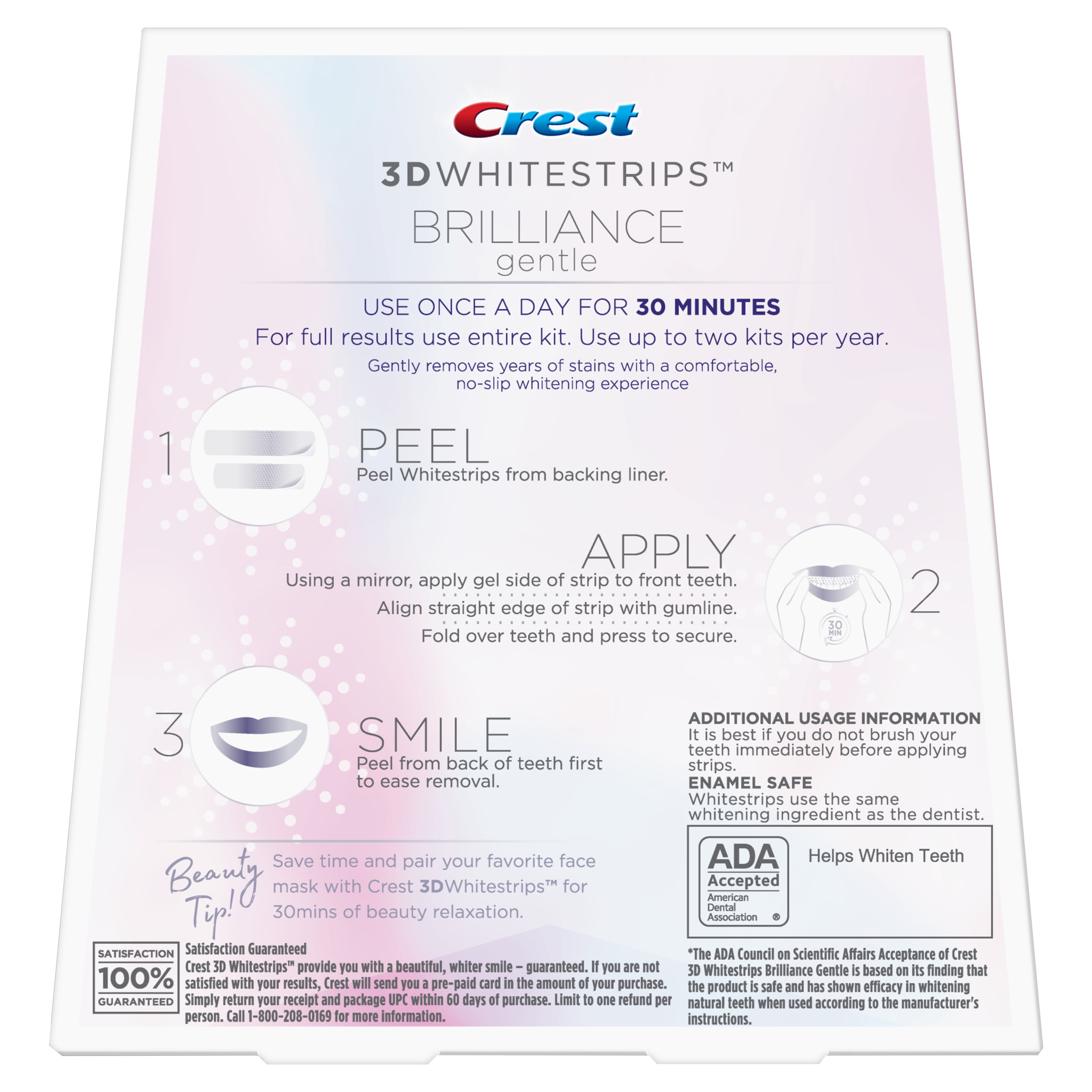 Crest 3D Whitestrips Brilliance Gentle Teeth Whitening Kit, 32