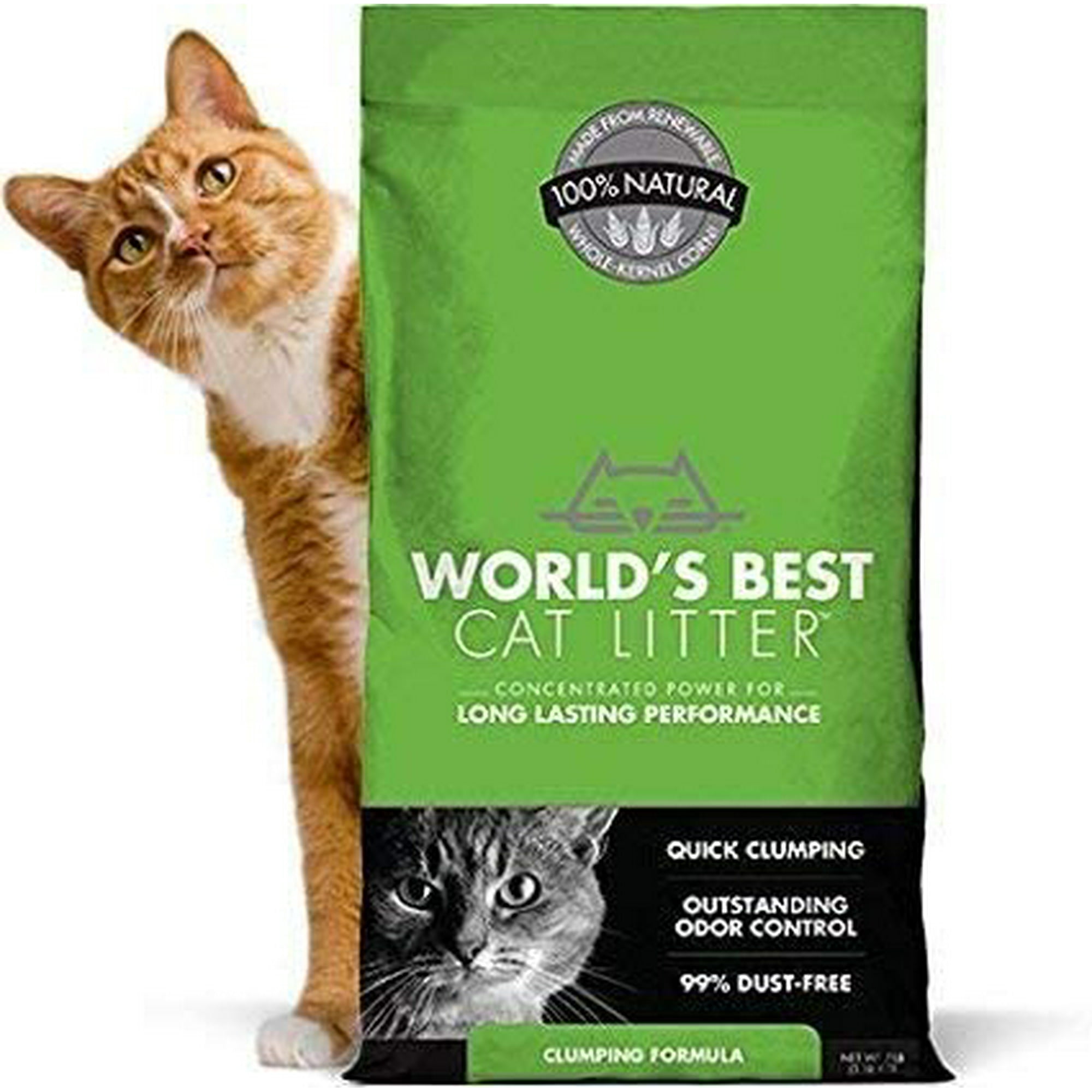 Worlds Best Cat Litter Original Series 14 Pound Bag Outstanding Odor Control Quick CLUMPING Easy SCOOPING PET People Planet Friendly