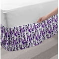 thumbnail image 2 of Floral Bed Skirt, Continuous Wild Flower Blossoms Tropical Bouquet Spring Feel Print, Elastic Bedskirt Dust Ruffle Wrap Around for Bedding Decor, 4 Sizes, Lavender Jade Green, by Ambesonne, 2 of 2