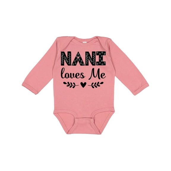 Inktastic Nani Loves Me Baby Clothes Girls Long Sleeve Baby Bodysuit