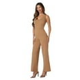 thumbnail image 3 of Women's bebe V-Neck Sleeveless Jumpsuit Color: Denim Size: LARGE, 3 of 4