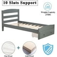 thumbnail image 6 of Wood Twin Bed Frame, BTMWAY Twin Platform Bed Frame No Box Spring Needed, Platform Twin Bed Frame with Headboard/Storage Drawer, Modern Single Platform Bed Frame for Bedroom Dormitory, Gray, R2450, 6 of 10