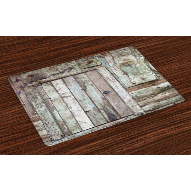 Rustic Placemats Set of 4 Old Rustic Barn Door Cottage Country Cabin