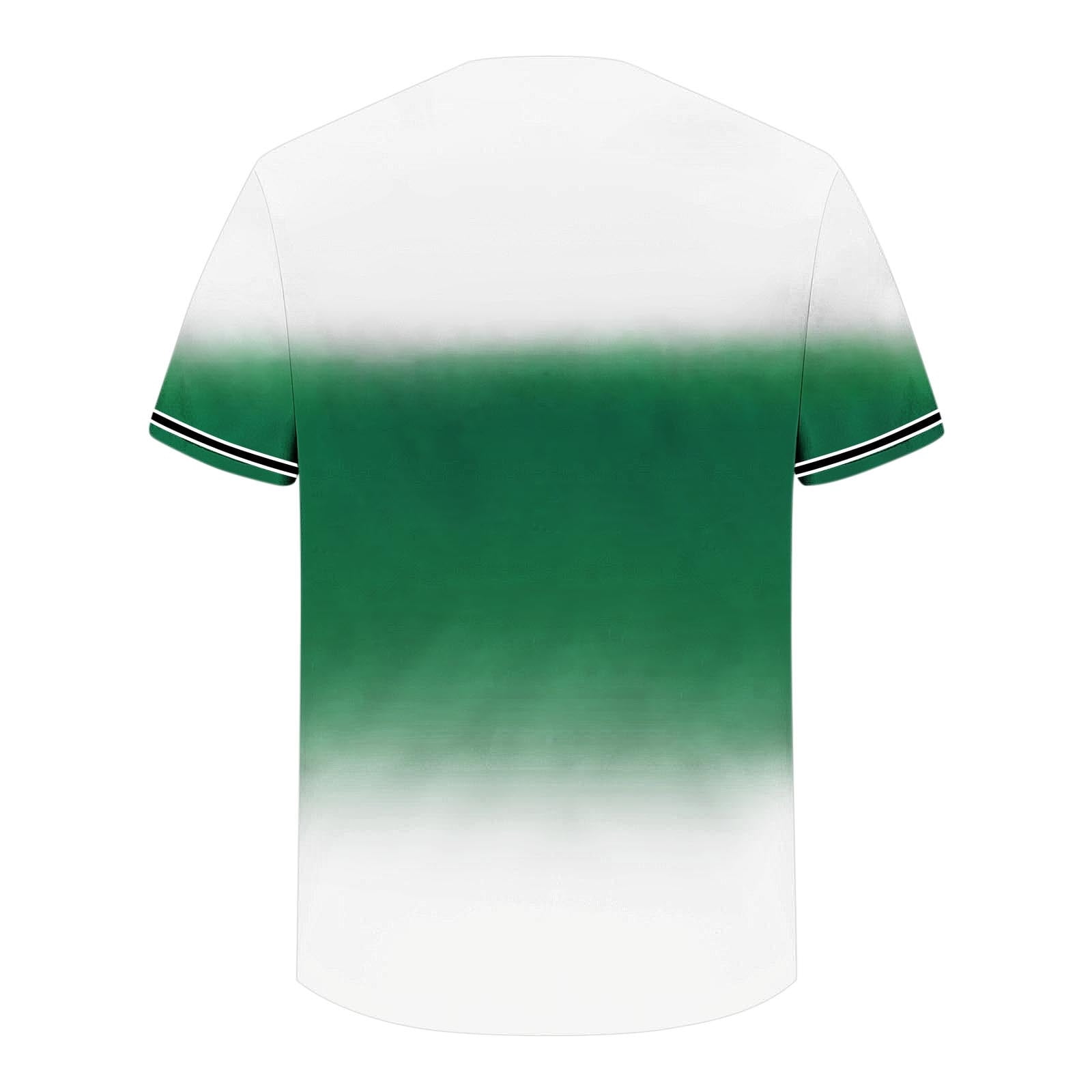 cllios Mens Gradient Baseball Shirts Big and Tall Casual Button Down Short Sleeve Tees Casual Stand Collar T Shirts for Men