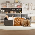 thumbnail image 4 of EastVita Reversible Sectional Sofa Couch - Pull Out Sleeper Bed - Built In Storage - Removable Cushion Covers - USB Type C Ports - L Shaped Design for Living Room - Gray, 4 of 7