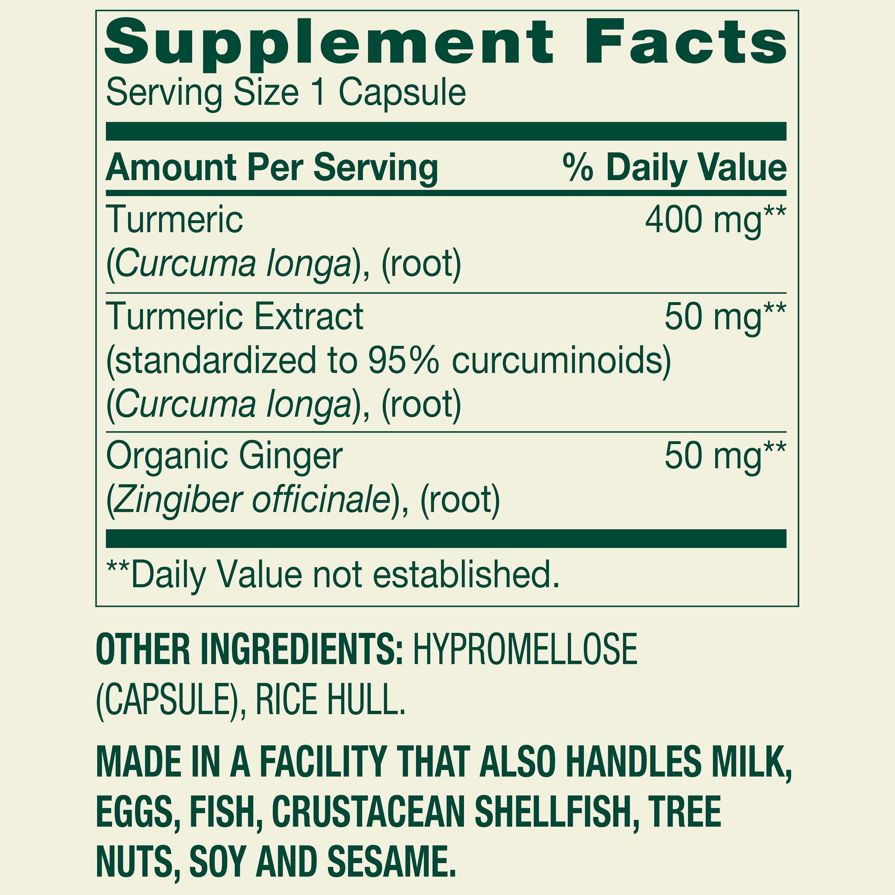 Spring Valley Turmeric Curcumin with Ginger Powder Dietary Supplement, 500 mg, 180 Count